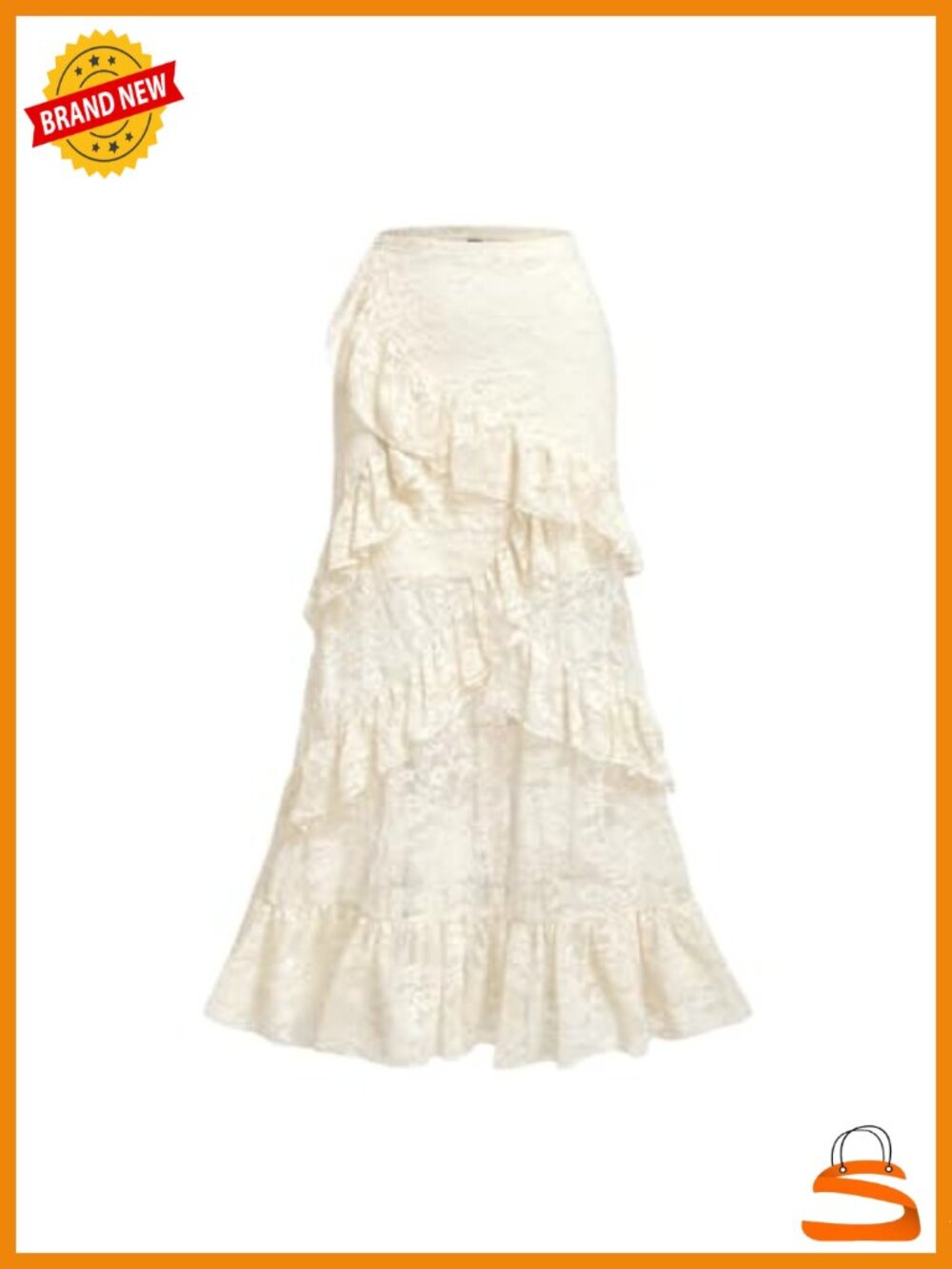 Y2k High Waist Layered Ruffle Hem A Line Maxi Skirt